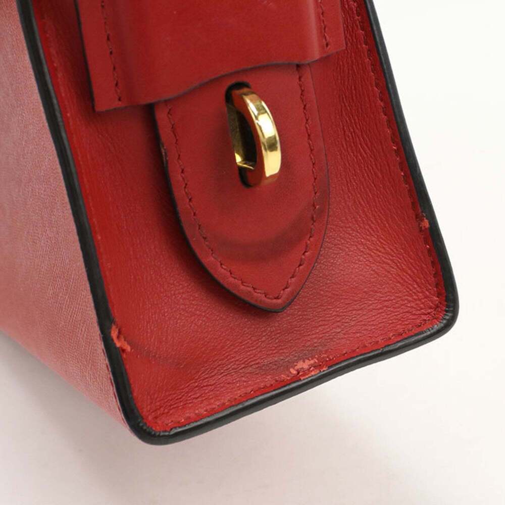 PRADA Red Leather Saffiano Shoulder Bag - Picture 5 of 9